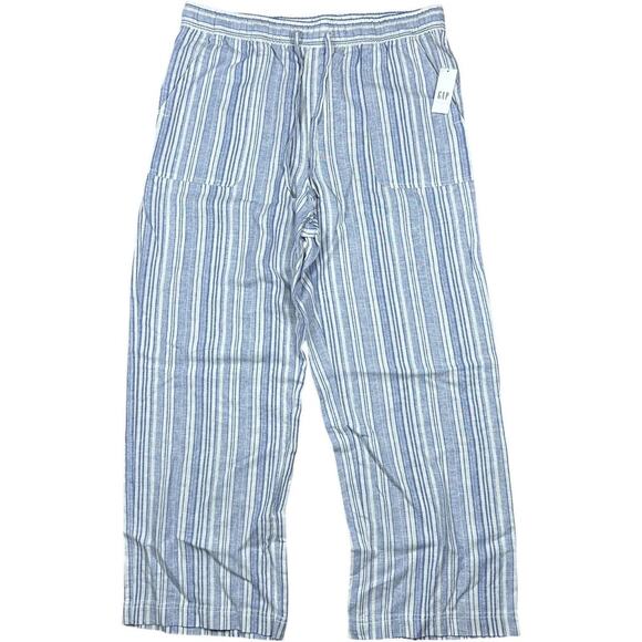 Gap NWT Blue Pin Stripe Linen Blend Pants - Picture 1 of 5